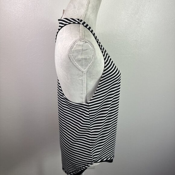 Calia Women's M Racerback Chiffon Lined Tank B&W Striped EUC - Picture 3 of 15